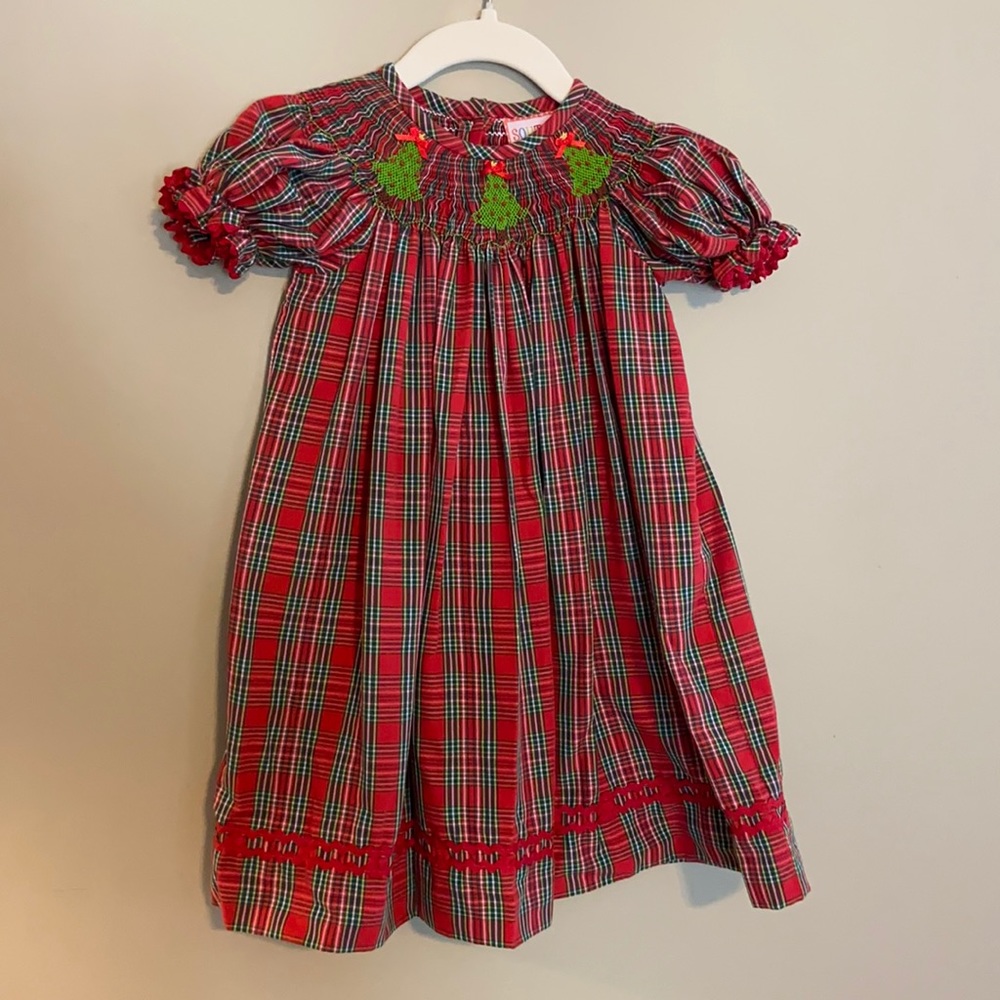 Southern Tots Smocked Christmas Tree Dress